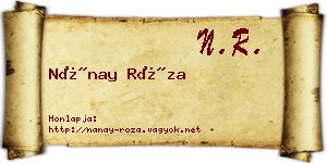 Nánay Róza névjegykártya